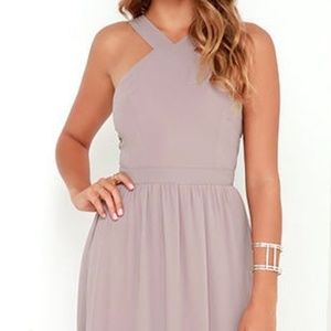 Lulus - Air of Romance Taupe Maxi Dress